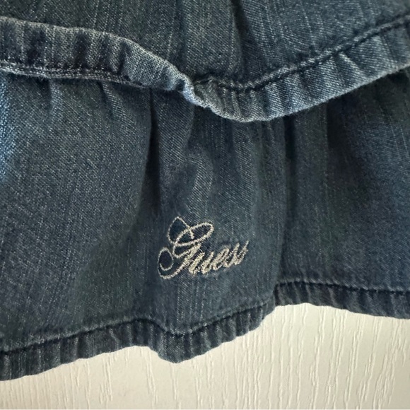 Guess jeans denim embroidered dots tiered dress - Picture 3 of 5